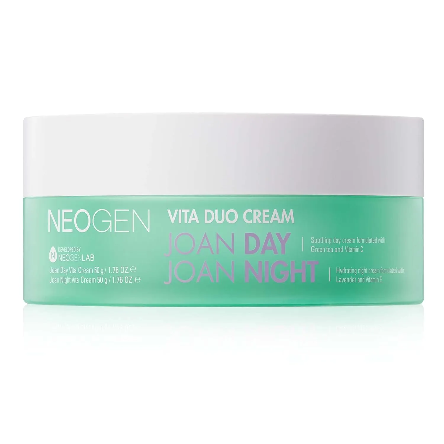 NEOGEN x JOAN KIM Vita Duo Cream Joan Day & Joan Night (100 g / 3.52 Oz) – Brightening & Hydrating & Soothing Day and Night Cream with Vitamin C, Green Tea and Lavender – Korean Skin Care