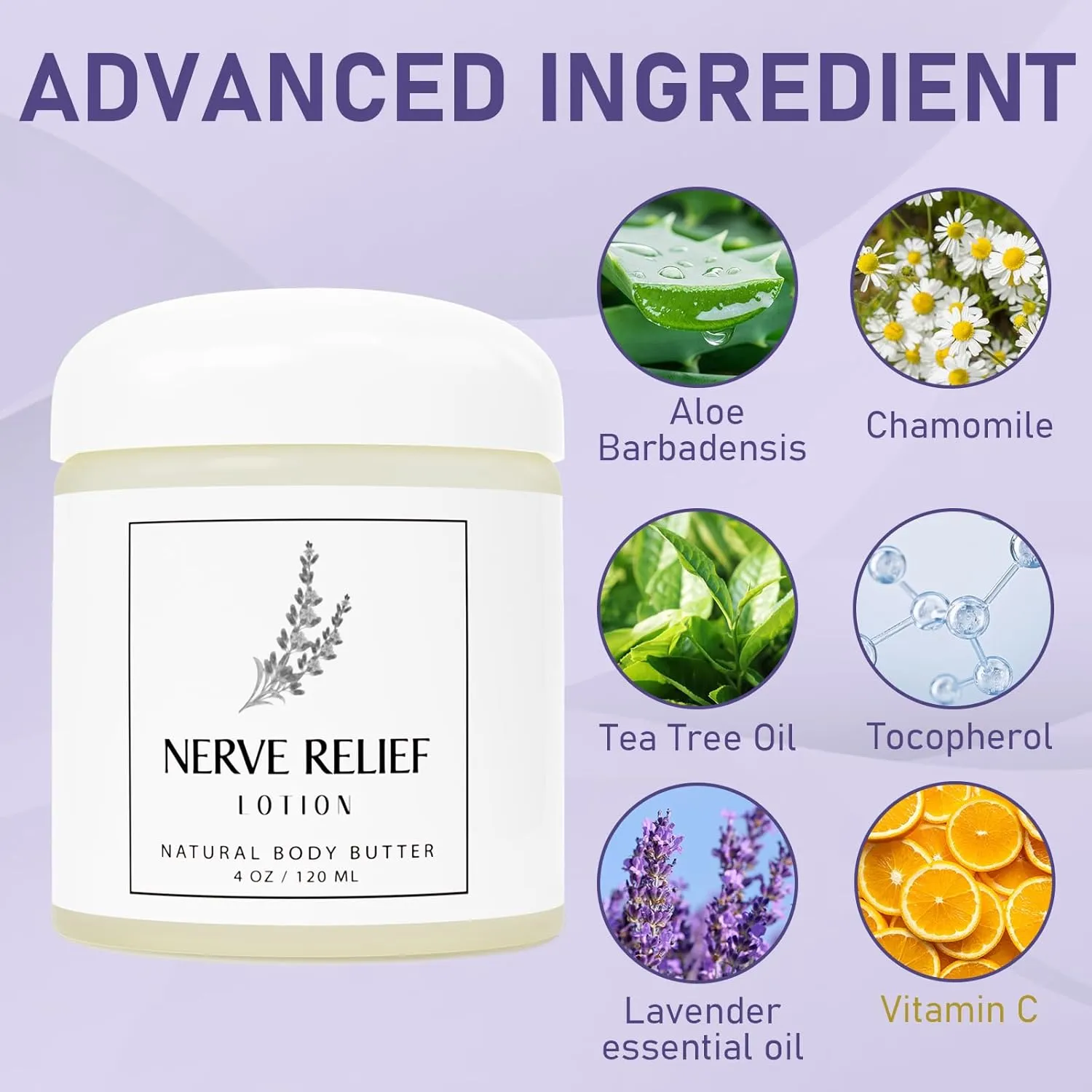 Neuropathy Cream, Magnesium Cream for Neuropathy, Nerve Relief Lotion for Feet Hand Nerve Neuropathy No Greasy Body Lotion Cream with Natrural Ingredients For Soothing Body Day Night, Lavender