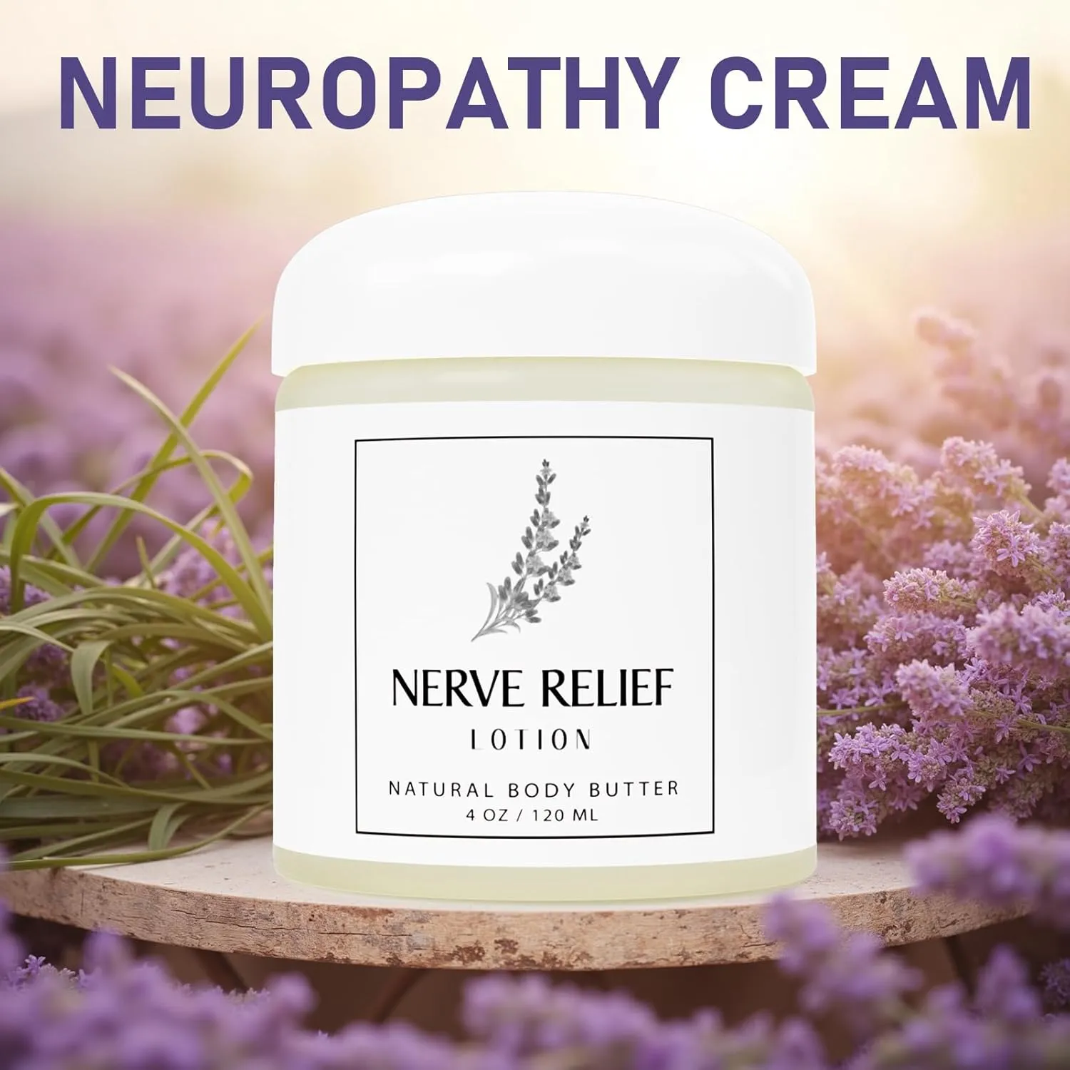 Neuropathy Cream, Magnesium Cream for Neuropathy, Nerve Relief Lotion for Feet Hand Nerve Neuropathy No Greasy Body Lotion Cream with Natrural Ingredients For Soothing Body Day Night, Lavender