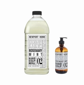 Newport   Home Hand Soap Refill, 2-Pack includes 16 fl oz Hand soap with 64 oz each Refill (Rosemary Mint), Clear