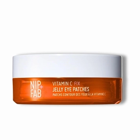 Nip Fab Vitamin C Fix Jelly Eye Patches, 20 Pairs, Brightening Hydro Gel for Under-Eyes with 3 stable forms of Vitamin C