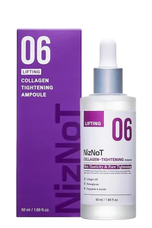NizNoT 06 Lifting Collagen Tightening Ampoule – Anti-Aging, Collagen Boosting, Skin Firming & Peptide-Infused Serum for Smoother, Tighter Skin 1.69oz
