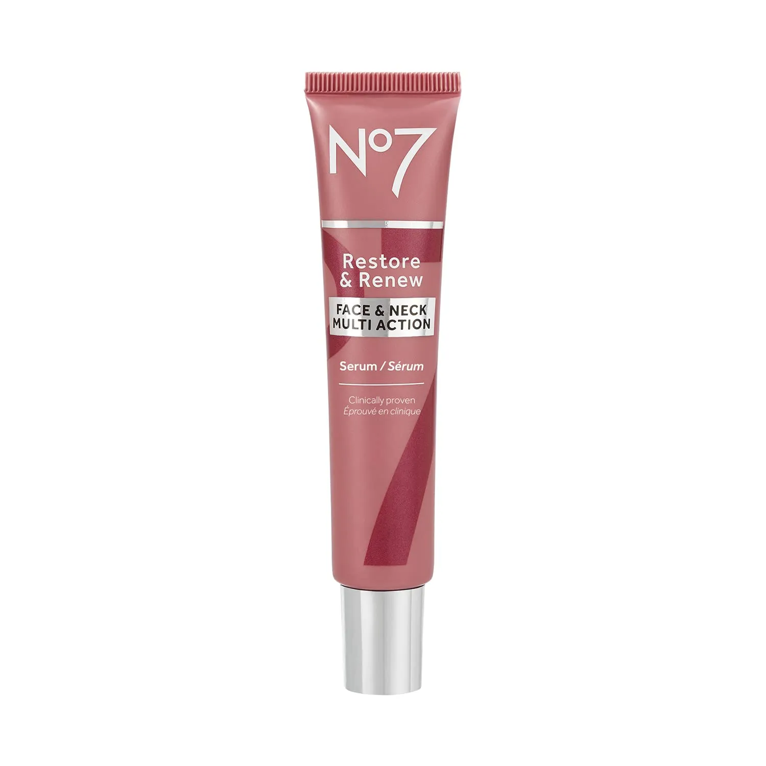 No7 Restore & Renew Multi-Action Face & Neck Serum - Anti Aging Face Serum for Women with Deep Wrinkle Repair - Collagen Infused with Hydrating Hibiscus Peptides & Hyaluronic Acid (1 Fl Oz)
