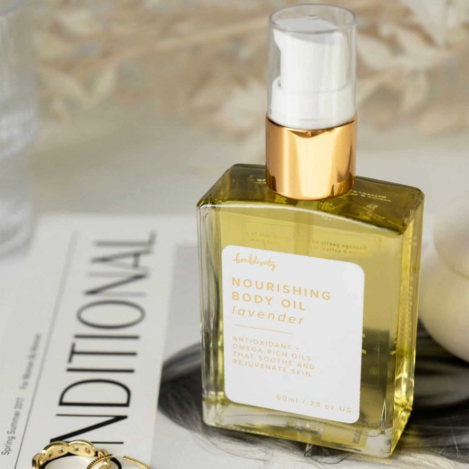 Nourishing Body Oils for Women, 2oz Travel Size - Lavender Scented Body Oil, Non-Greasy Non-Comedogenic, Vitamin E Hydrating Moisturizer for Men and Women with Dry or Sensitive Skin