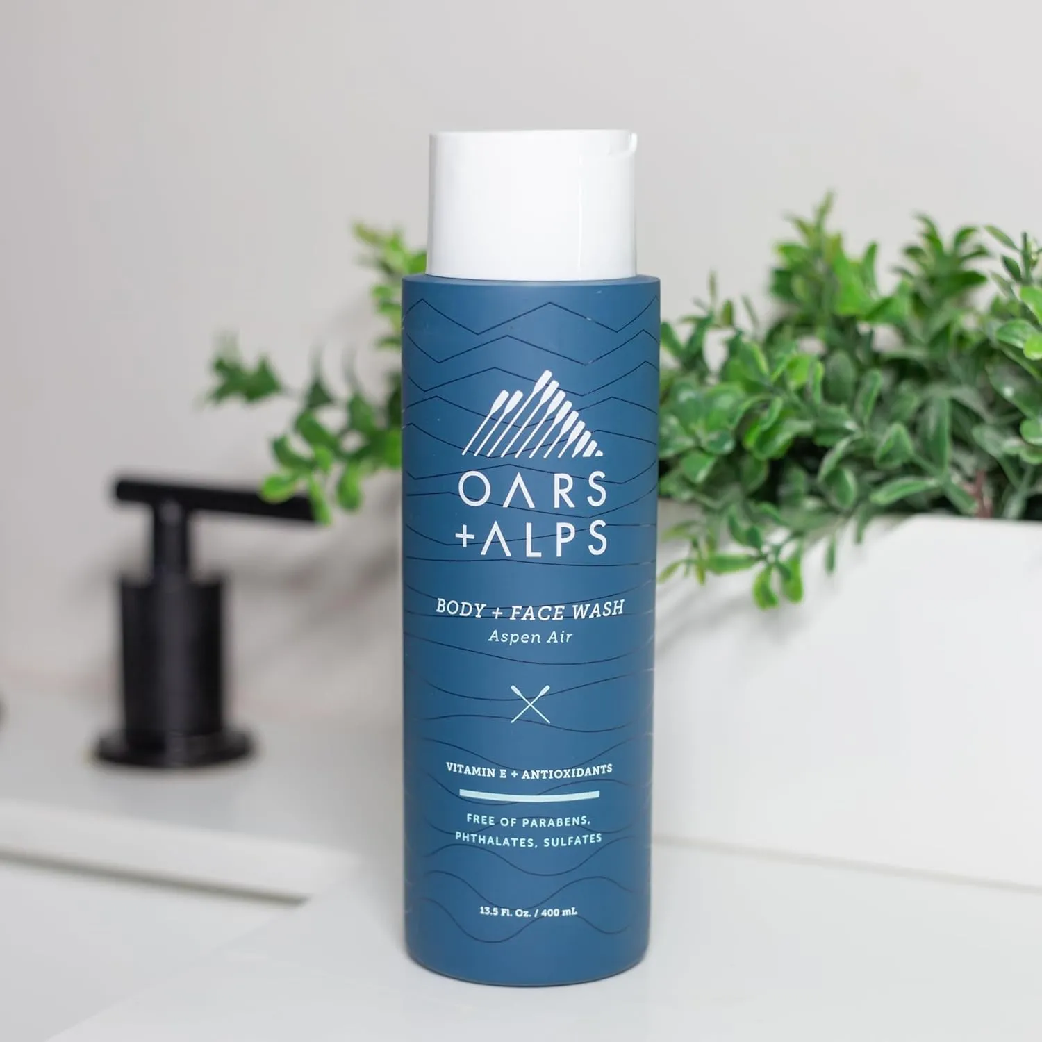 Oars   Alps Mens Moisturizing Body and Face Wash, Skin Care Infused with Vitamin E and Antioxidants, Sulfate Free, Aspen Air, 3 Pack