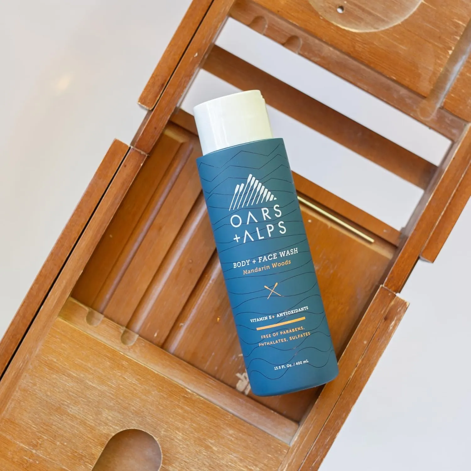 Oars   Alps Mens Moisturizing Body and Face Wash, Skin Care Infused with Vitamin E and Antioxidants, Sulfate Free, Mandarin Woods, 13.5oz, 2 Pack