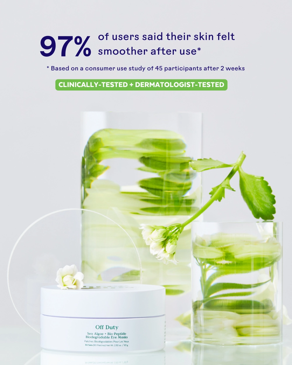 Off Duty Algae   Peptide Smoothing Biodegradable Eye Mask