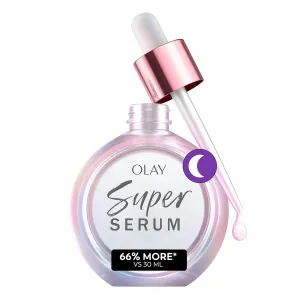 Olay Super Serum Night Repair, Fragrance-Free - Niacinamide, Peptide, Salicylic & Lactic Acid, Glycerin ​- 5-in-1 Skin Care Benefits - Hydrating, Evens Tone, Reduces Dark Spots, Anti-Aging, 1.0 Oz