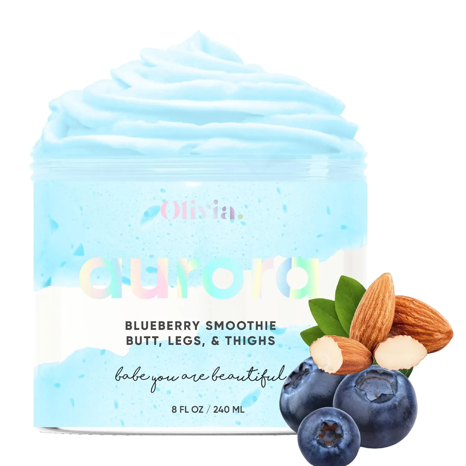 Olivia Beauty Butt Legs and Thigh Nourishing Cream | Razor Bumps & Ingrown Hair Treatment | Cellulite Scrub, Butt Acne Treatment | Fast Absorption, Niacinamide & Tea Tree Oil Formula | 8 Fl Oz