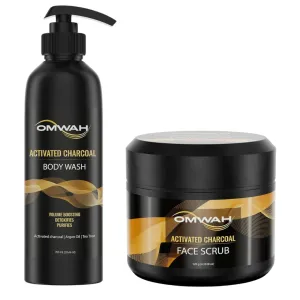 OMWAH Men's & Women Body Wash- With Activated Charcoal Argan Oil And Tea Tree Oil