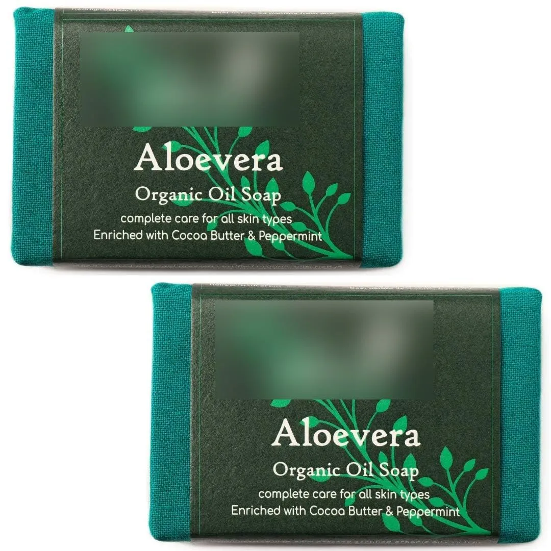 Organic Aloe Vera Soap | Almond, Jojoba, Vitamin E | Dry to Normal Skin | | Coldprocessed | Hydrating | For Women & Men | 100g (Pack of 2)