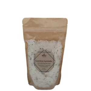 Organic Lavender Aromatherapy Bath Salt - All Natural Relaxing Bath Soak with Essential Oils, Dead Sea Salt, Jojoba Oil and Organic Lavender 16oz