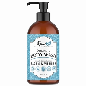 Organic Body Wash Sage & Lime Bliss Scent - All Natural Soap With Shea Butter - Calming & Soothing Lavender for Natural Hydration & Sensitive Skin - Made in USA, 16 oz