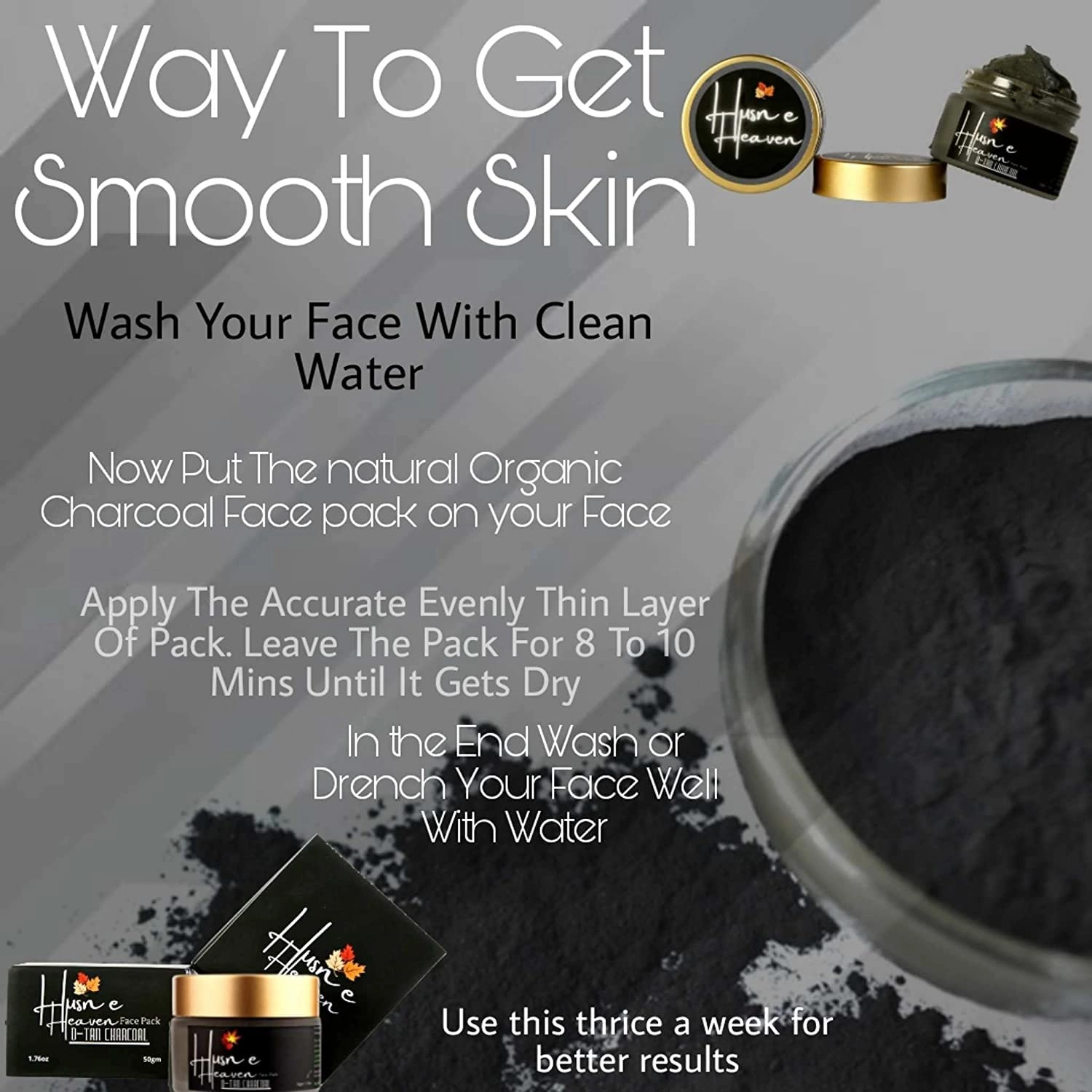 Organic Charcoal D-Tan Face Pack For Men And Women Is Used For Deep Cleansing, Blackhead, Whitehead Removal, Glowing Skin, Oil Control, Acne, Pimples, Anti Blemishes, Pigmentation, Exfoliating, Tanning & Brightening, De Tan FacePack (50g)