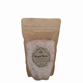 Organic Rose Aromatherapy Bath Salt, All Natural Hydrating Bath Soak with Essential Oils, Himalayan Pink Salt, Epsom Salt and Organic Rose Petals 16oz