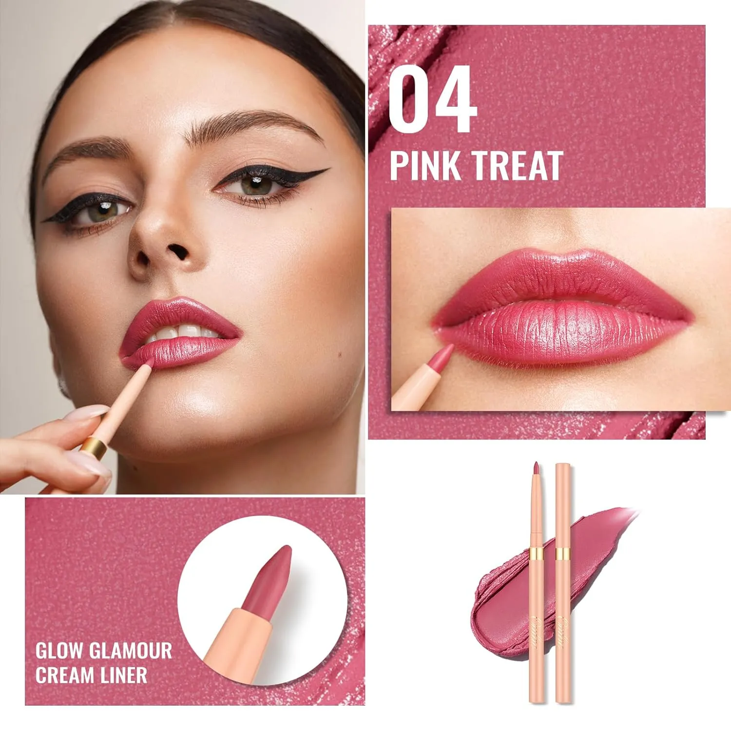 Oulac Lipstick & Lipliner Set 3PCS High Impact Lipcolor with Moisturizing Formula, Vegan Beauty, Full-Coverage Lip Color, Gift Lipstick for Women, 04 11 PG03