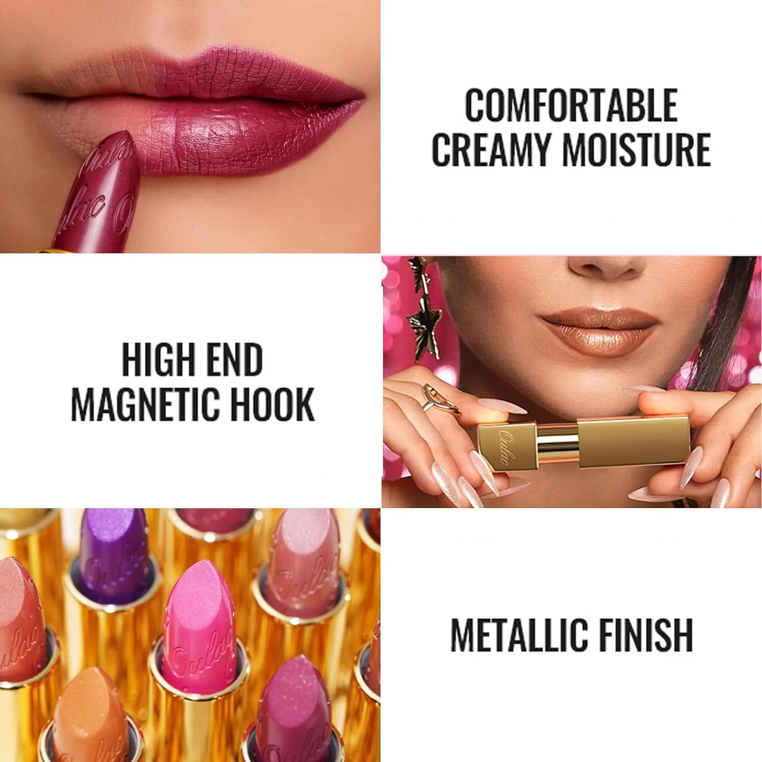 Oulac Lipstick & Lipliner Set 3PCS High Impact Lipcolor with Moisturizing Formula, Vegan Beauty, Full-Coverage Lip Color, Gift Lipstick for Women, 04 11 PG03