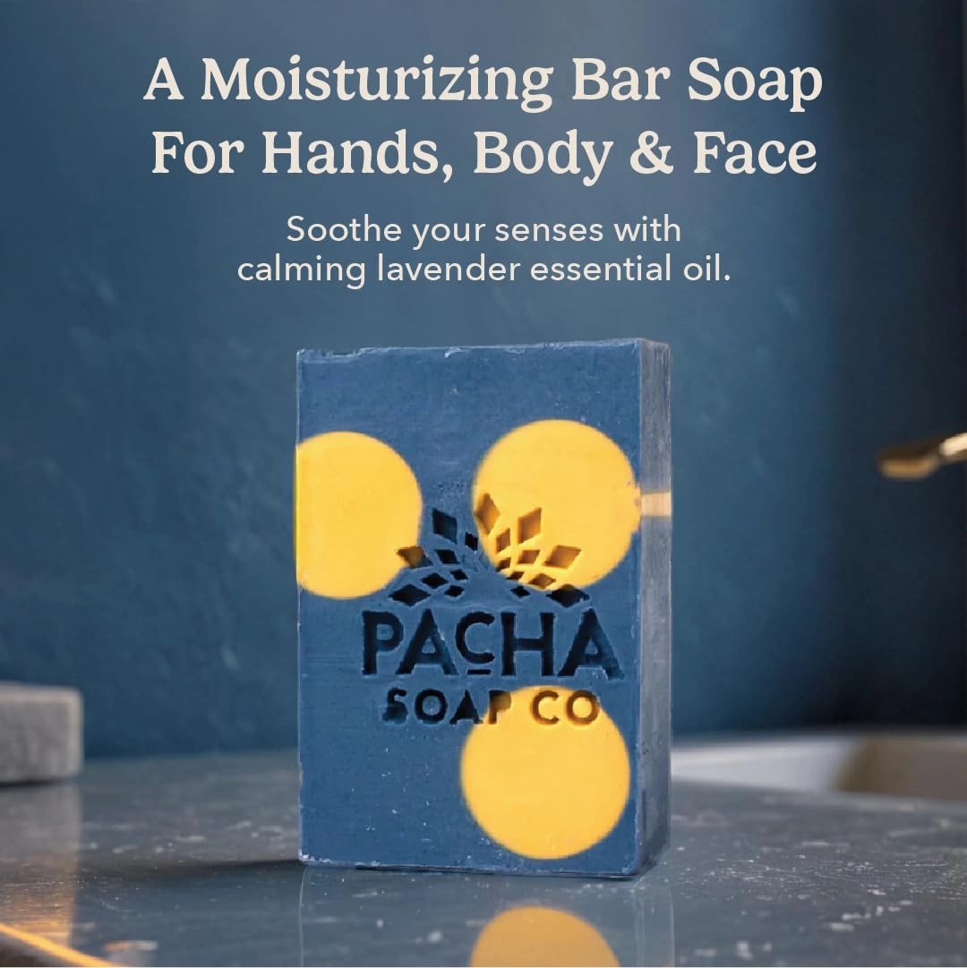 Pacha Bright Suds Bar Soap 3 Pack | Premium, Handcrafted, Hydrating | Natural Face Wash, Hand Cleanser, Body Wash | Soothing Essential Oils, 4 oz