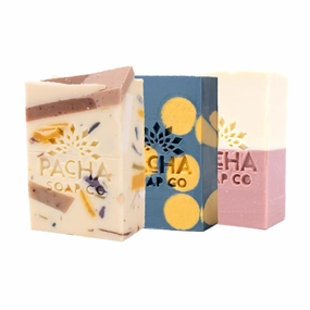 Pacha Bright Suds Bar Soap 3 Pack | Premium, Handcrafted, Hydrating | Natural Face Wash, Hand Cleanser, Body Wash | Soothing Essential Oils, 4 oz