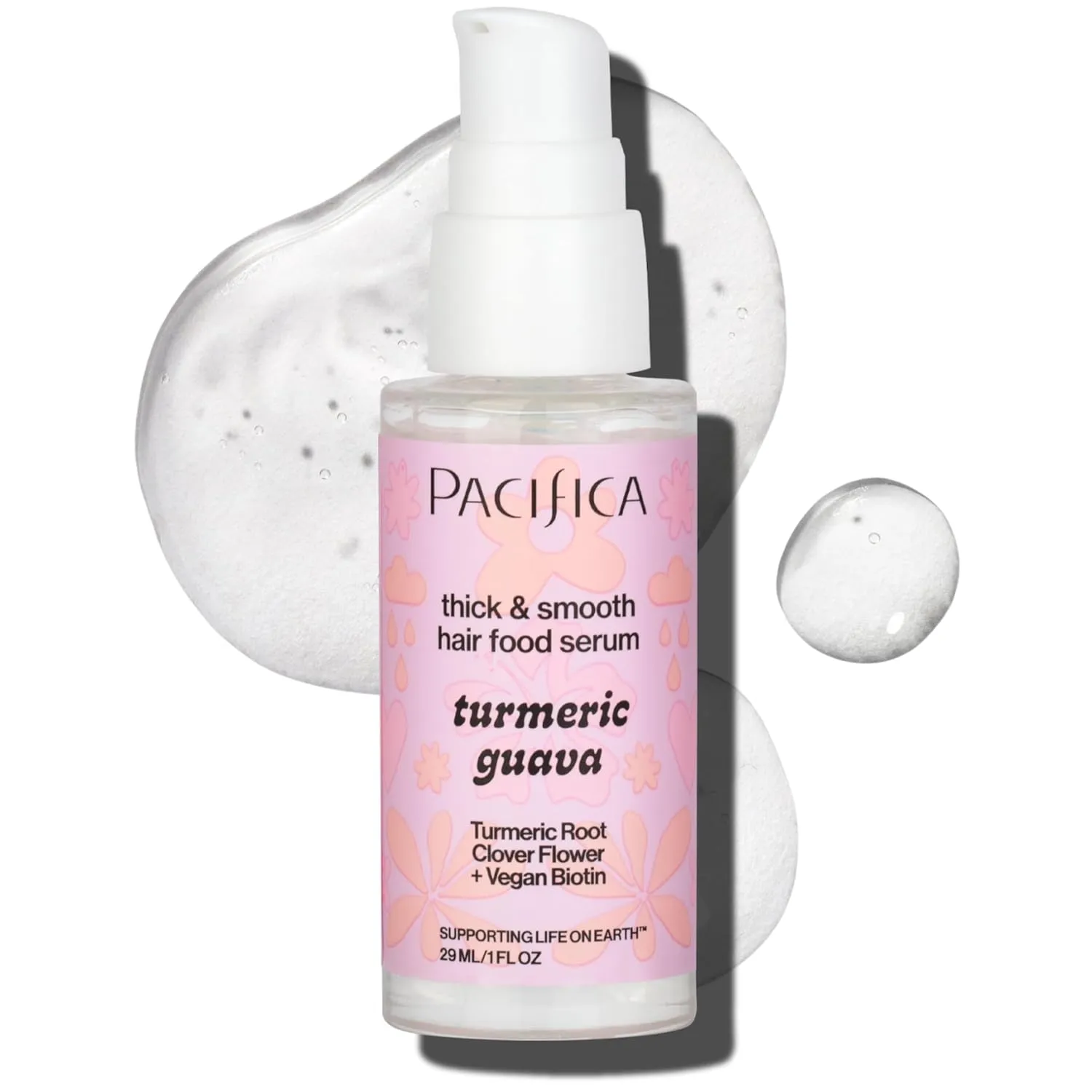 Pacifica Invisible Calming Hair Serum, Frizz Control & Hair Thickening Treatment for Fuller-Looking Hair – Unscented Leave-In Scalp Serum with Peptides, Biotin & Caffeine 1 fl oz, Vegan & Cruelty-Free