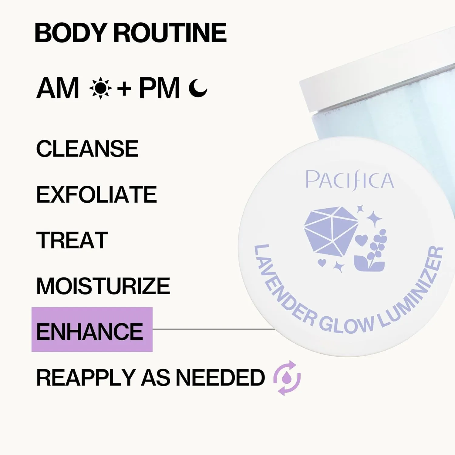 Pacifica Lavender Glow Shimmering Body Jelly – Moon-Kissed Illuminator & Hydrating Body Gel, Lightweight Glow Highlight with Lavender & Vanilla, Clean Beauty, Vegan, Cruelty-Free, 6 oz