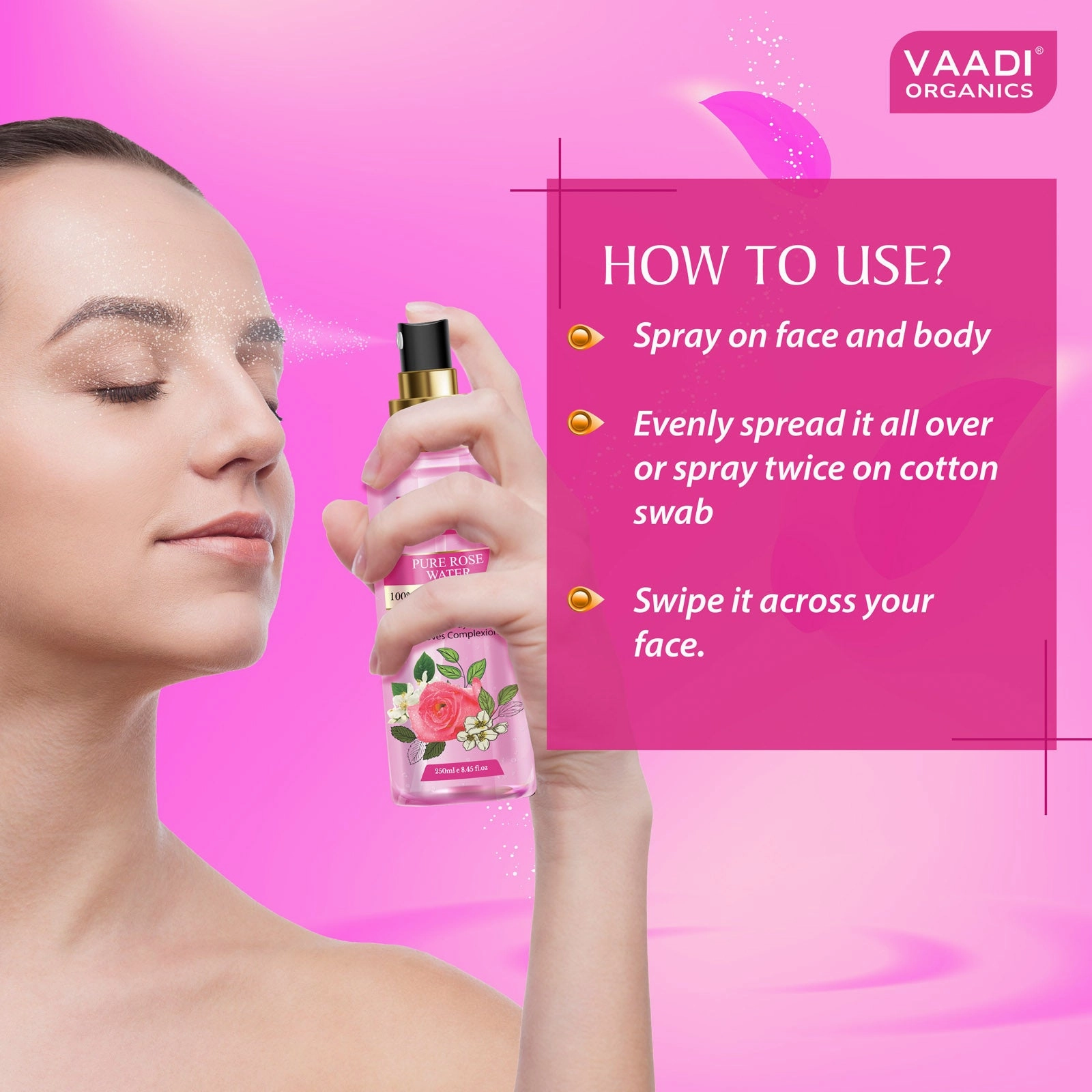 Pack of 2 - Rose Water & Lavender Water - 100% Natural & Pure (250 ml x 2)