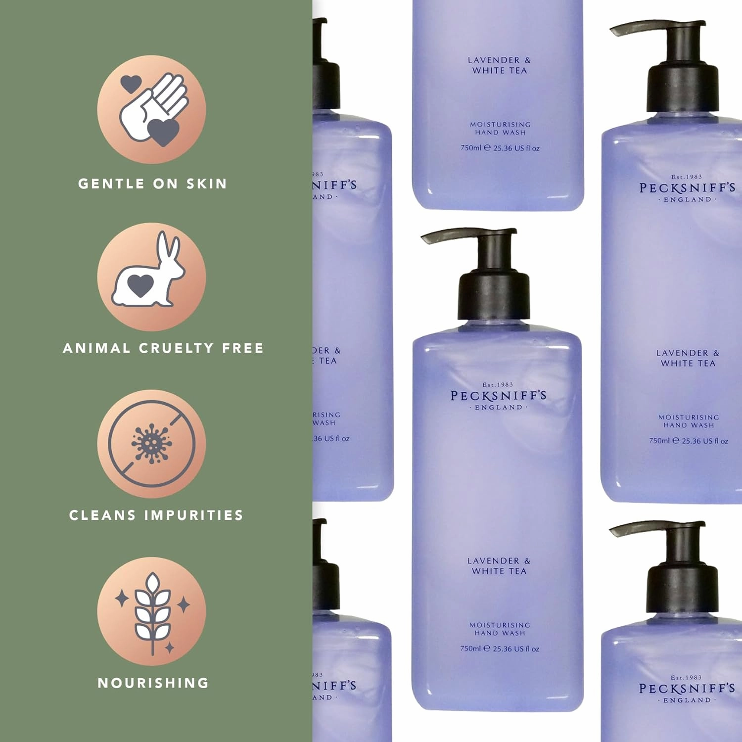 Pecksniff's Classic 750ml Hand Wash Lavender & White Tea