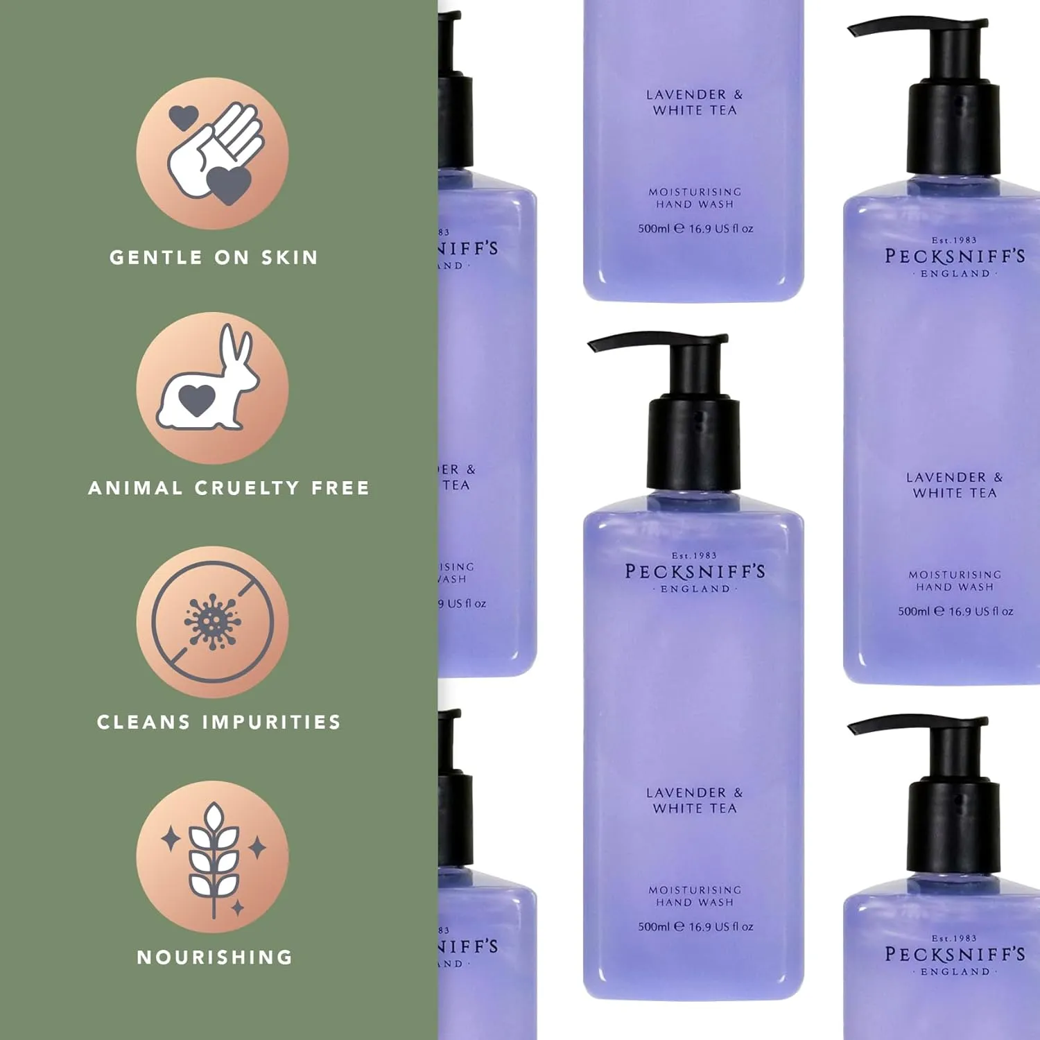 Pecksniff's Classic 500ml Hand Wash Lavender & White Tea