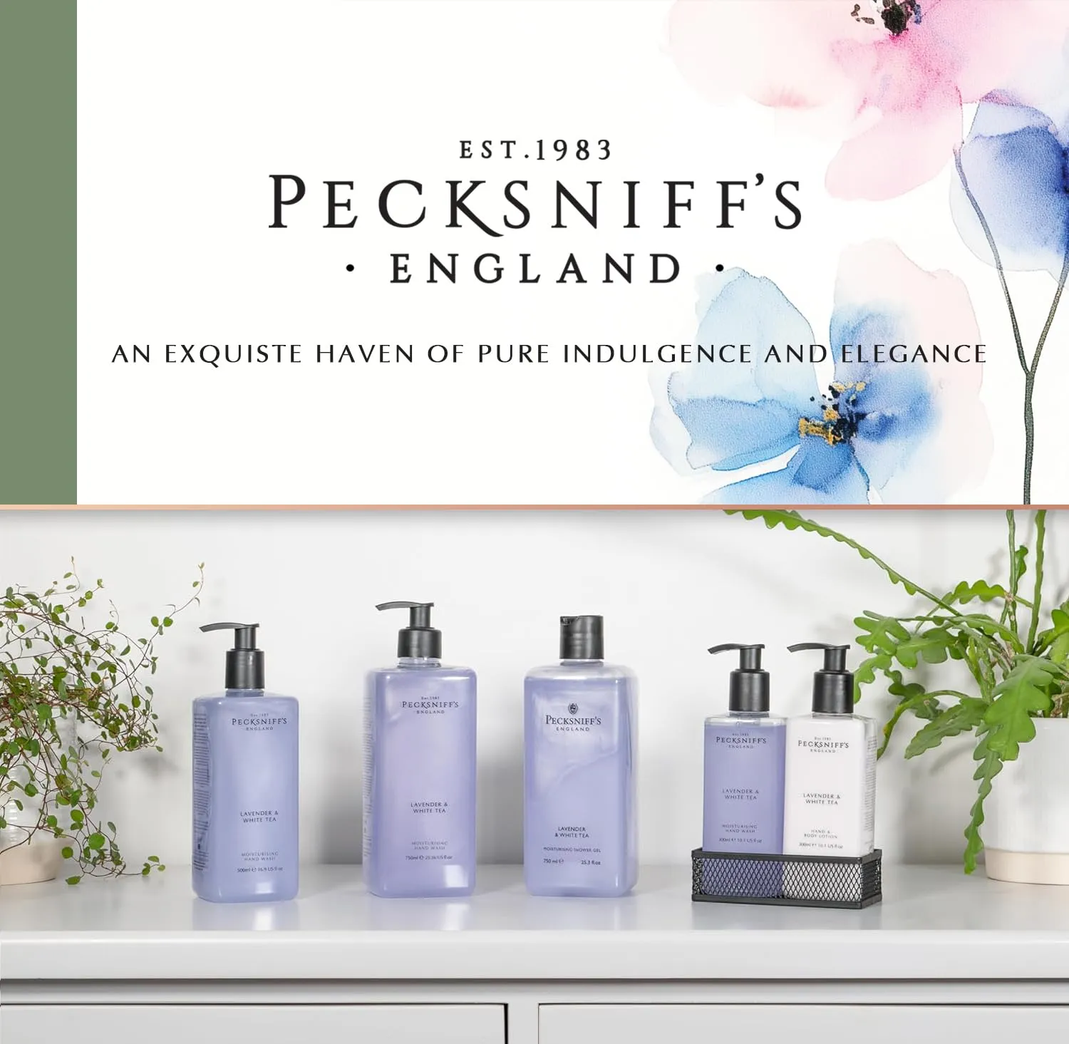 Pecksniff's Classic 500ml Hand Wash Lavender & White Tea
