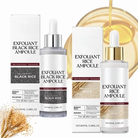 Peel Shot Glow Rice Ampoule Duo, Peel Shot Black Rice Duo, Black and White Rice Exfoliant, Rice Exfoliator for Face, For all Skin. ((White Black))