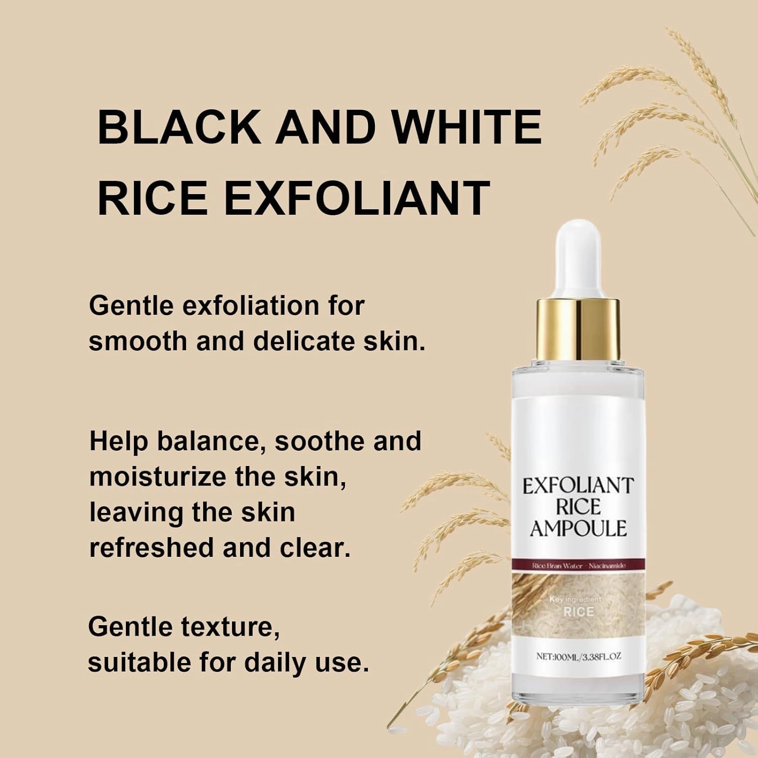Peel Shot Glow Rice Ampoule Duo, Peel Shot Black Rice Duo, Black and White Rice Exfoliant, Rice Exfoliator for Face, For all Skin. ((White Black))