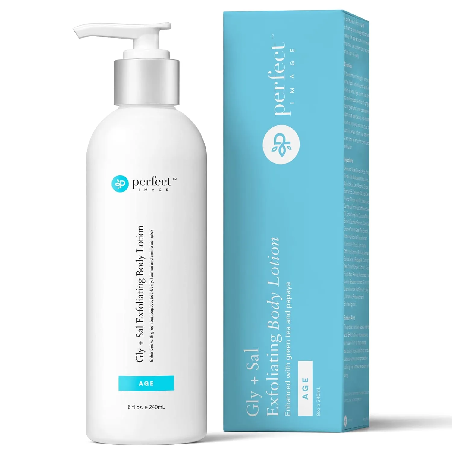 Perfect Image Gly   Sal Exfoliating Body Lotion, 8% Glycolic Acid and 2% Salicylic Acid Lotion Enhanced with Green Tea, Papaya, Bearberry, Licorice and Amino Complex