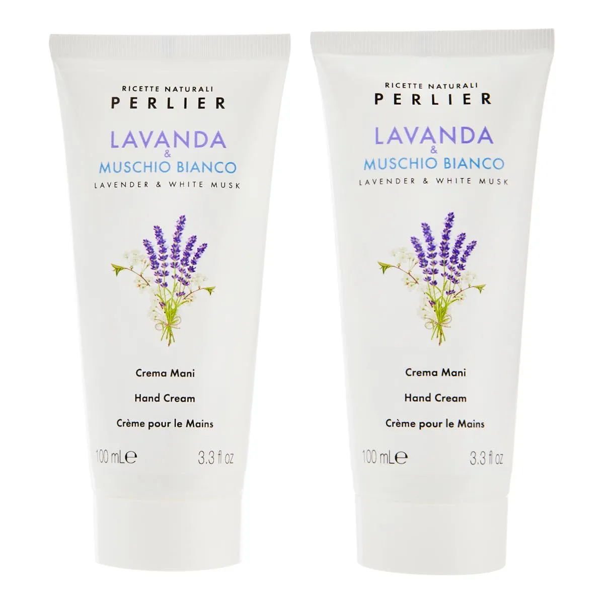 Perlier Lavender & White Musk Hand Cream, 3.3 fl oz, Set of 2