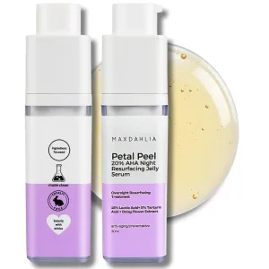 Petal Peel 20% AHA Exfoliating Facial Serum – Mandelic & Lactic Acid Resurfacing Night Serum for Dark Spots, Acne, Pores, Wrinkles & Uneven Ton – Brightening Exfoliant Anti-Aging Skincare
