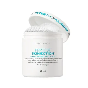 Peter Thomas Roth | Peptide Skinjection™ Exfoliating Peel Pads, For Smoothing Expression Lines & Emerging Wrinkles, Fragrance-Free, Alcohol-Free, For All Skin Types