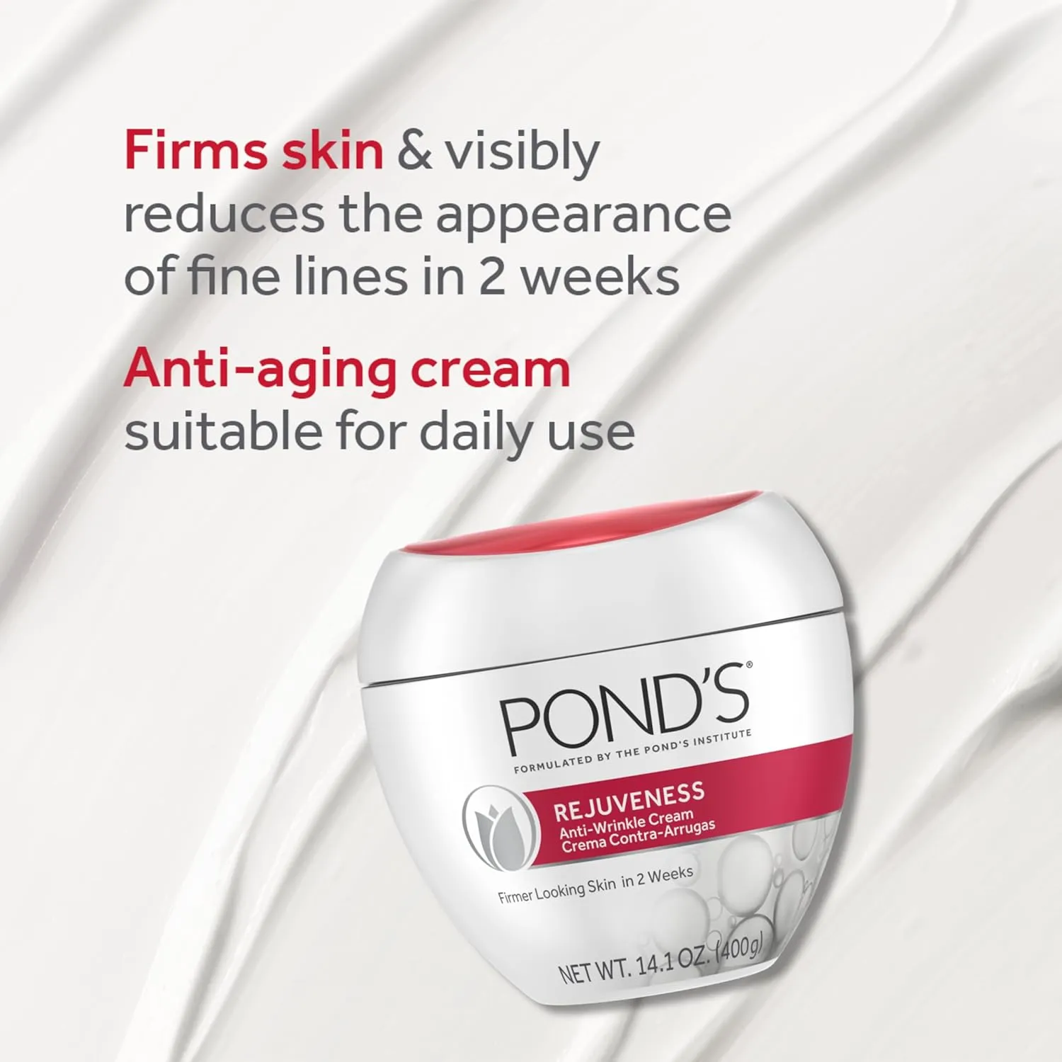 POND'S Anti-Wrinkle Face Cream Anti-Aging Face Moisturizer With Alpha Hydroxy Acid and Collagen 14.1 oz