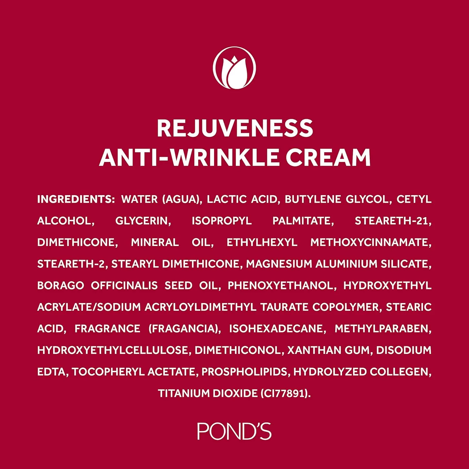 POND'S Anti-Wrinkle Face Cream Anti-Aging Face Moisturizer With Alpha Hydroxy Acid and Collagen 14.1 oz