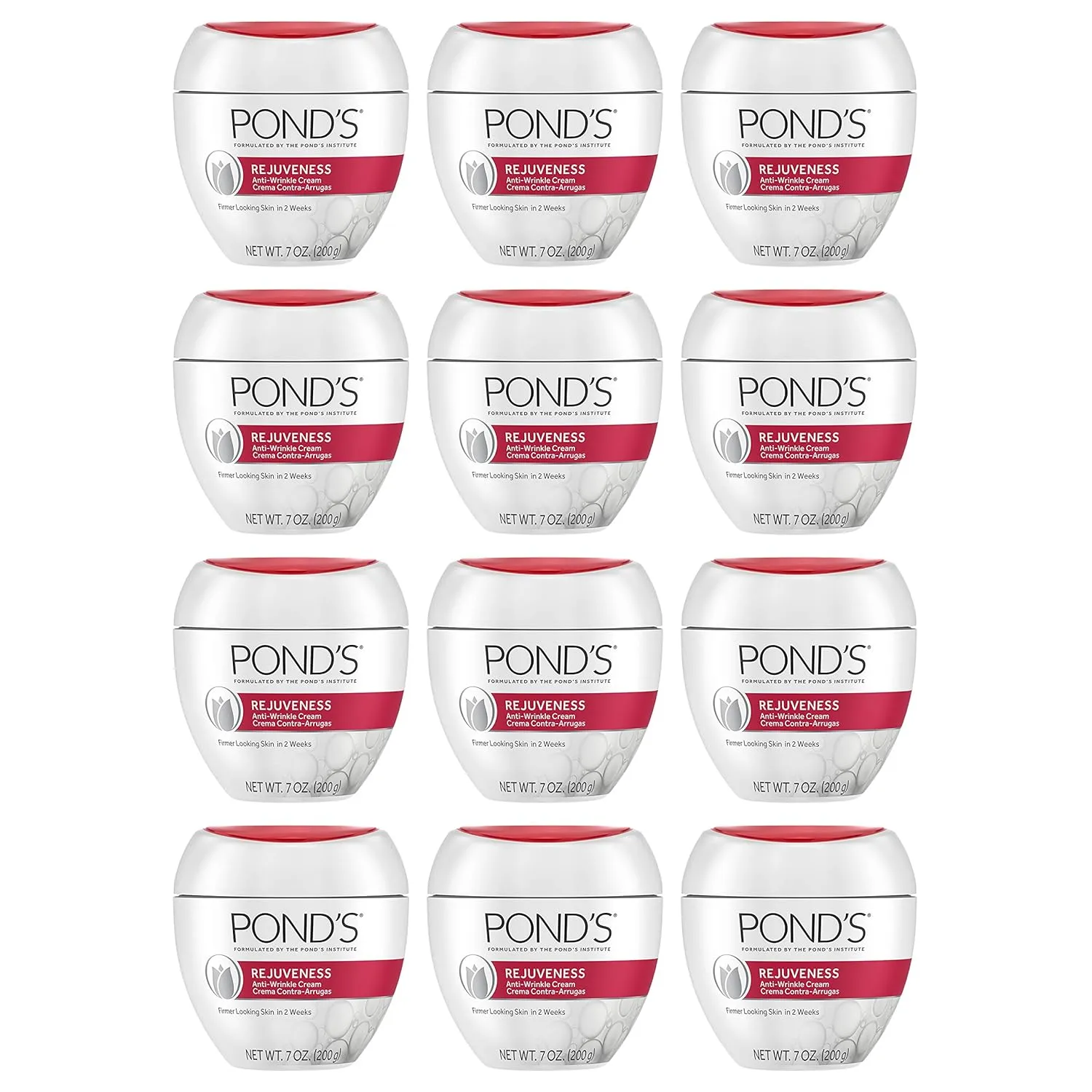 POND'S Rejuveness Face Cream for Women, Anti-Aging Face Moisturizer Skin Care with Alpha Hydroxy Acid and Collagen, 7 oz, 12 Pack
