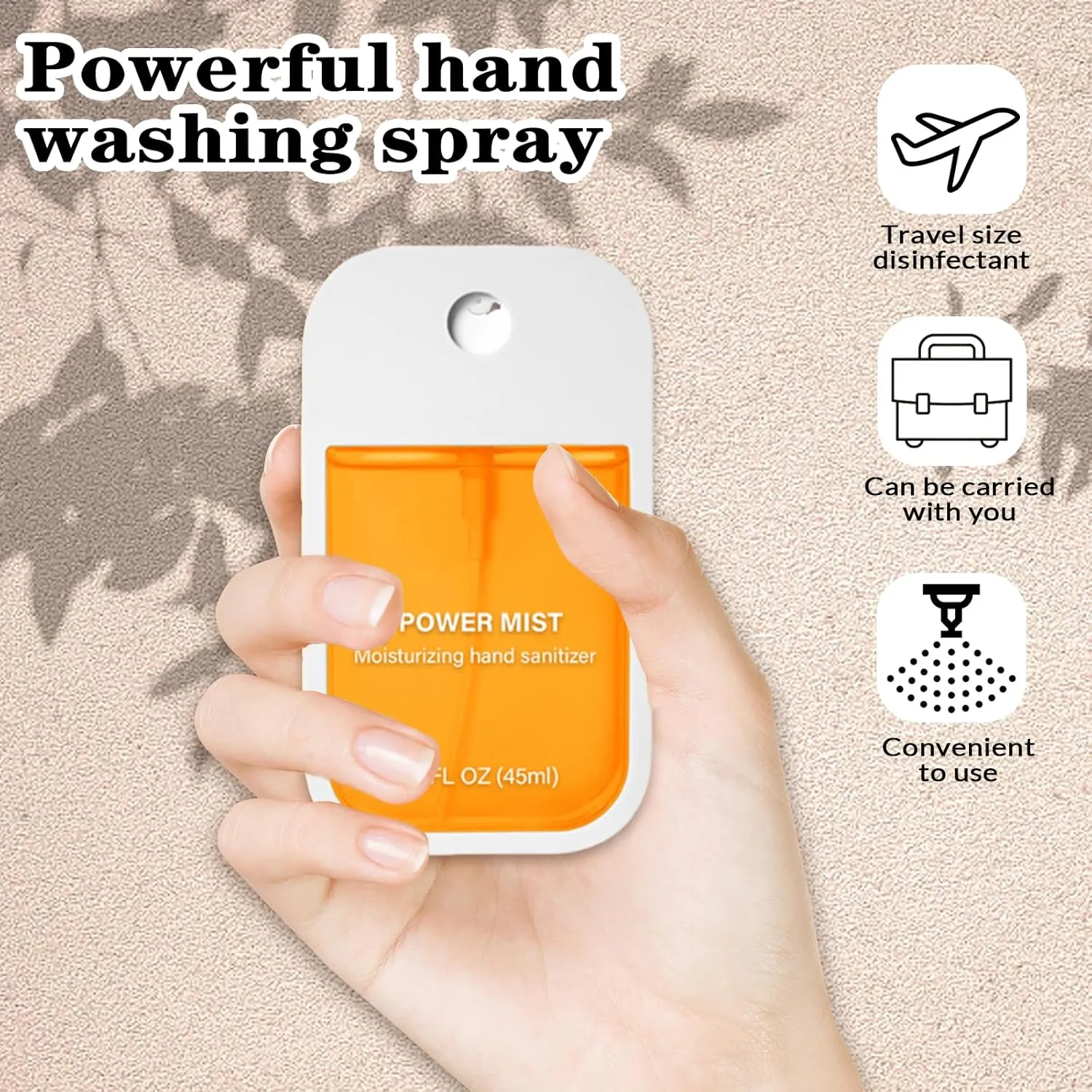 Power Mist Hydrating Hand Sanitizer Spray, Portable Travel-Size Hand Sanitizer Spray,8 Scents, 500-Sprays Each，Suitable for Both Adults and Children (3PCS)