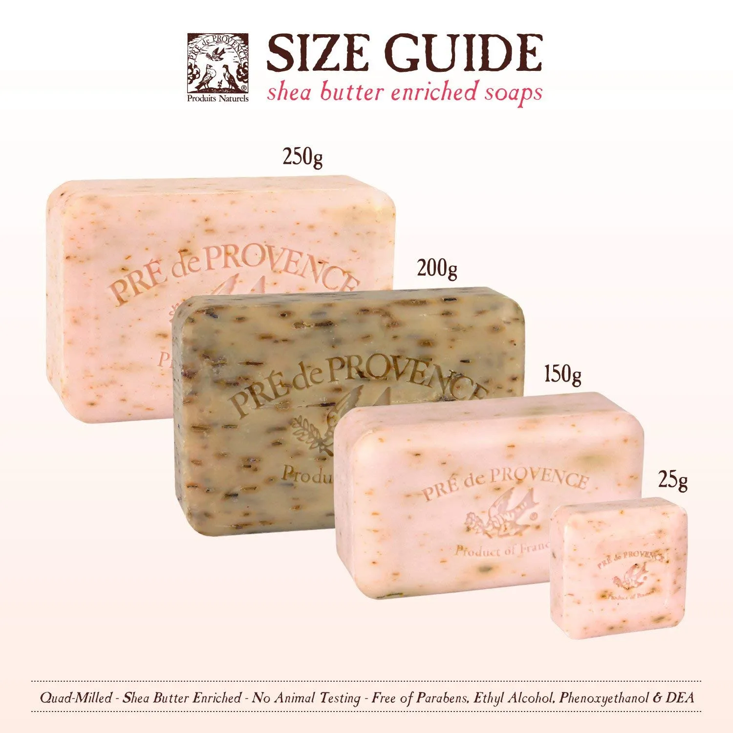 Pre de Provence Artisanal French Soap Bar Enriched with Shea Butter, Honey Almond, 8.8 Ounce