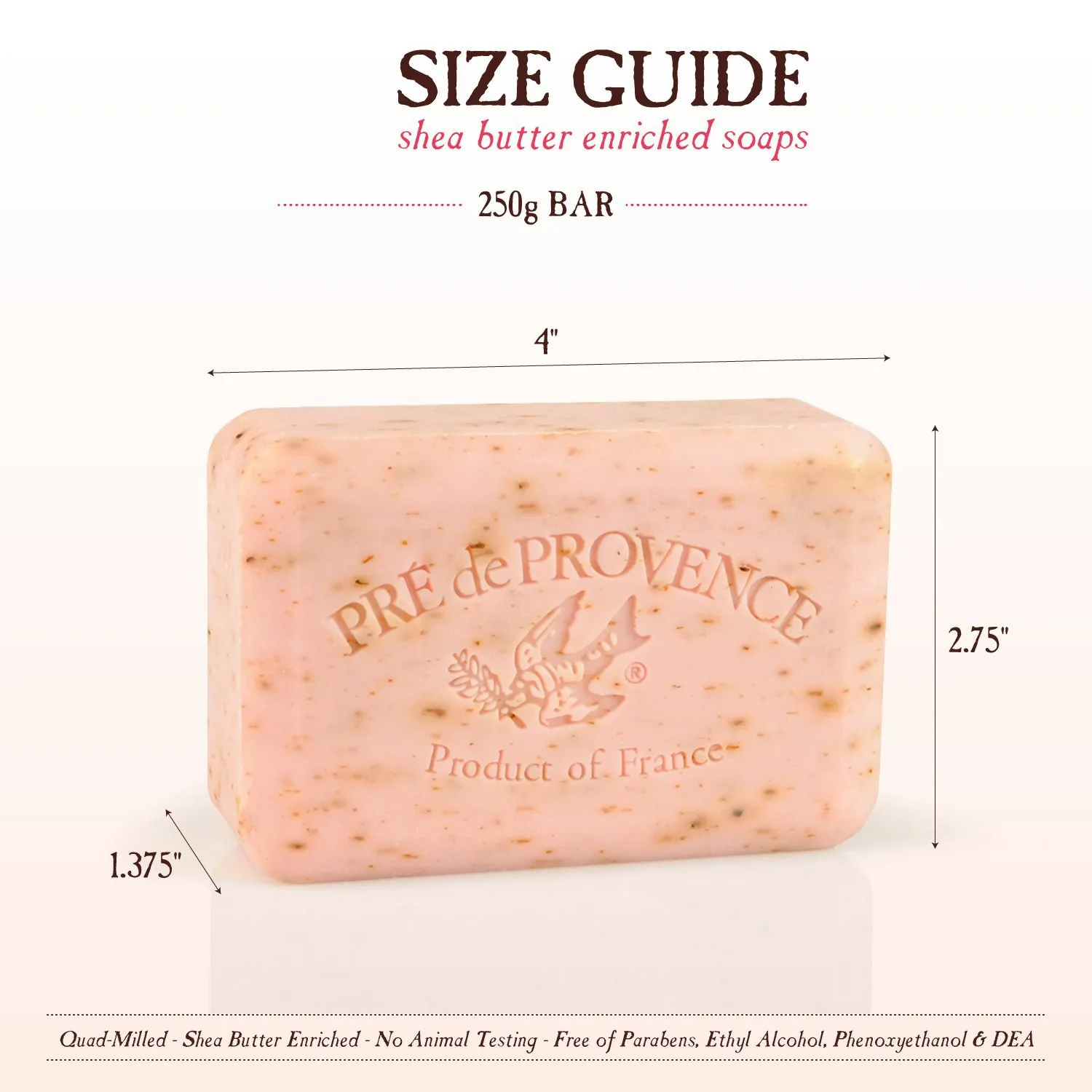 Pre de Provence Artisanal French Soap Bar Enriched with Shea Butter, Honey Almond, 8.8 Ounce