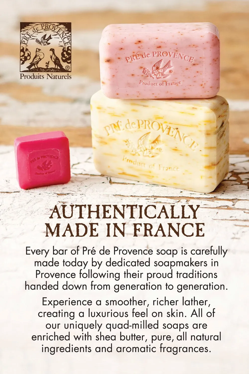 Pre de Provence Artisanal French Soap Bar Enriched with Shea Butter, Honey Almond, 8.8 Ounce