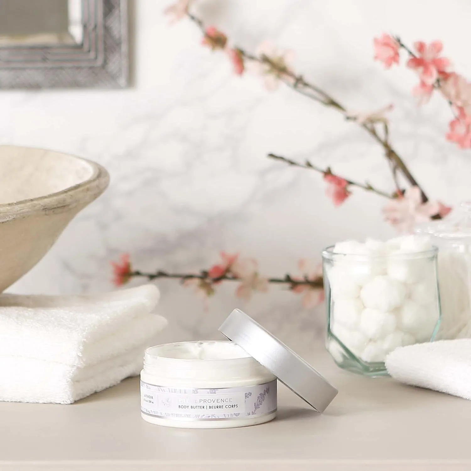 Pre de Provence Collection Shea Butter Enriched Body Butter Soothing & Hydrating Emollient Cream Body Moisturizer for Women, 6.7 Fl Oz, Lavender
