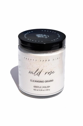Pretty farm girl Wild Rose Facial Cleansing Grains - Gentle & Polish - Ideal Soap Replacement - All Skin Types - Facial Use Only