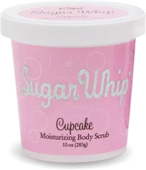 Primal Elements Sugar Scrub, Exfoliating Sugar Whip, Face and Body Cleanser, Moisturizer, Cupcake, 10 oz Package