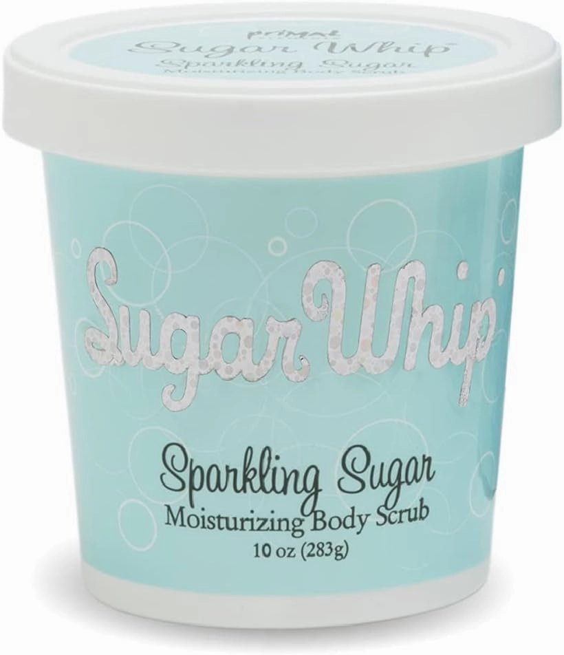 Primal Elements Scrub Exfoliating Whip, Body & Face Cleanser for Silky Smooth, Moisturize All Skin Types, 10 Oz, Sparkling Sugar, 10 Fl Oz