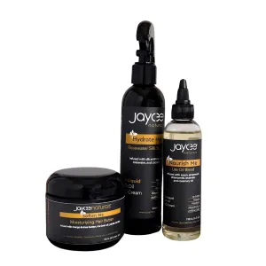 Protective Styling Bundle to Seal in Moisture and Protect all Curly Hair Types - Moisturizing Hair Butter, Hydrating Rosewater Spray, and Nourishing Lightweight Oil
