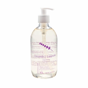Provence Sante Natural Liquid Soap - Moisturizing Almond Oil Hand Soap with Calming Lavender Scent - Elegant Pump Dispenser for Kitchen & Bath (16.9 oz)