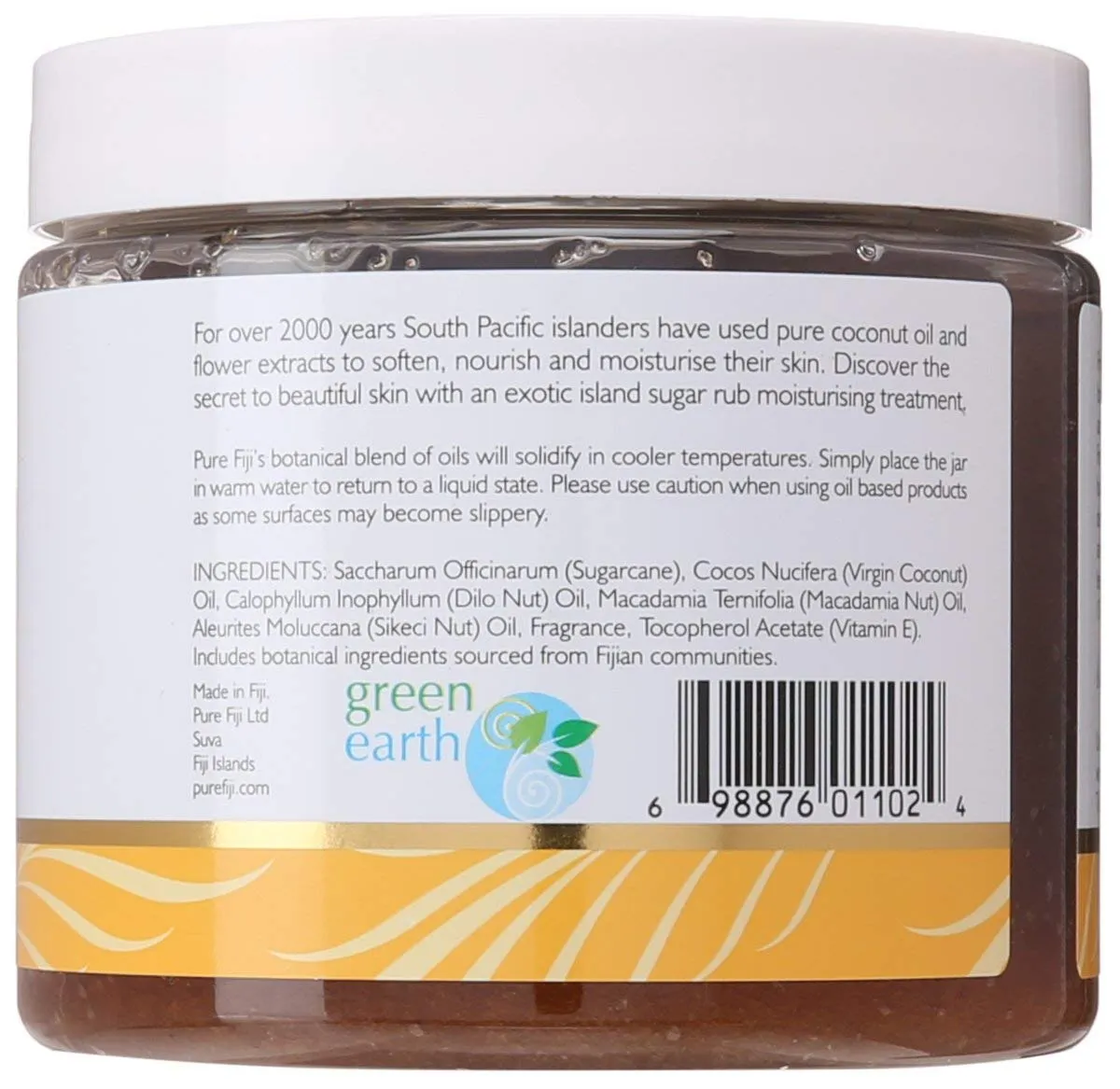 Pure Fiji Coconut Sugar Body Scrub - Body Exfoliator Scrub Natural Origin for Smooths and Softens Skin - Organic Exfoliating Sugar Scrub for Body, Pineapple, 15.5 Oz