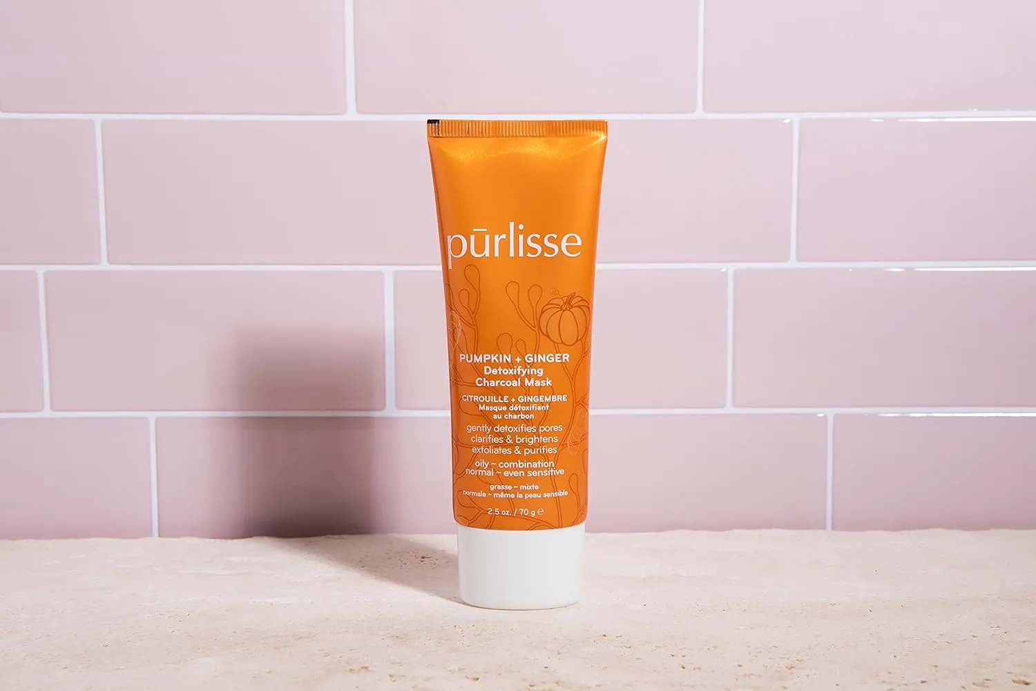 Purlisse Pumpkin and Ginger Detoxifying Charcoal Mask: Cruelty-free & clean, Paraben & Sulfate-free, Pumpkin repairs, Ginger soothes skin | 2.5oz